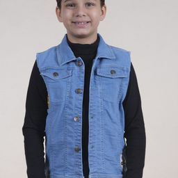 KiddoPanti Boys Washed Denim Jacket with Patchwork-picture-30