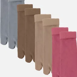 FIMS Women Pack Of 4 Striped Calf Length Thumb Socks-27