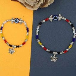 gurjari jewellers Artificial Stones and Beads Evil-Eye Charm Anklet-13