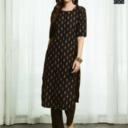 HERE&NOW Women Printed Regular Kurta with Trousers-image-81