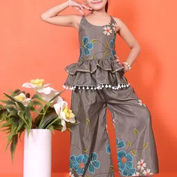 BAESD Printed Round Neck Top With Palazzos-18