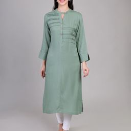 DELIS Keyhole Neck Pleated Straight Kurta-image-99