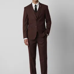 Van Heusen Self-Design Single-Breasted Three-Piece Formal Suit-picture-20