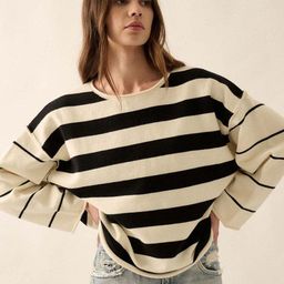 bebe Women Striped Pullover Sweatshirt-picture-5