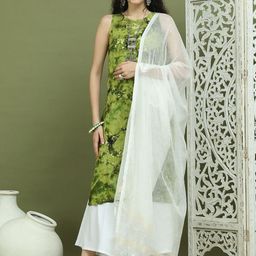 Jompers Abstract Printed Straight Kurta With Palazzo And Dupatta-image-31
