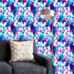 ArtzFolio Printed UV-Resistant Anti-Bacterial Watercolor Triangles Peel & Stick Wallpaper-image-43