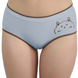 Moda Rapido Printed Seamless Basic Briefs CAT_BLUE_XS-47