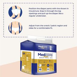 Medisorb Unisex Set Of 5 Adult Pull Ups Diaper Pants - 2XL 10Pcs Each image 2