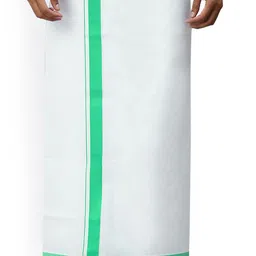RAMRAJ Men Solid Dhoti With Fancy Border-3