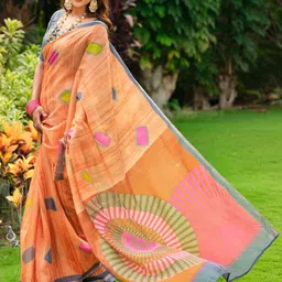 Anouk Rustic Zari Block Print Saree image 5