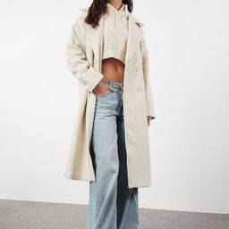 Trendyol Women Notched Lapel Single-Breasted Trench Coat-image-44