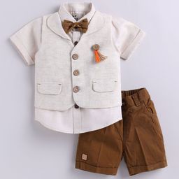LITTLE COLLARS Boys Printed Shirt with Shorts-38