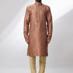 Samyukta Singhania Men Regular Thread Work Kurta with Churidar-picture-4