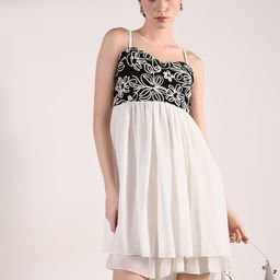 SHOWOFF Self Design Fit & Flare Dress-picture-29