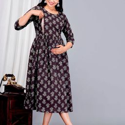 Saanvi Collection Women Floral Printed Floral Maternity Anarkali Kurta-image-61