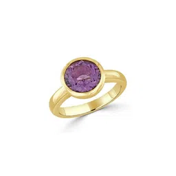 GenZcomplex Gold-Plated Brass Amethyst Finger Ring-76