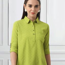 FITHUB Women Roll-Up Sleeves Shirt Style Top-picture-23