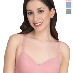 Liigne Pack Of 3 Solid Full Coverage Lightly Padded T-Shirt Bra-picture-10