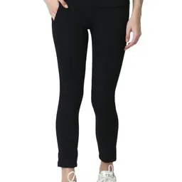 3BUTTERFLIES Women Black Solid Skinny Fit Denim Lycra Blend Jegging-picture-10
