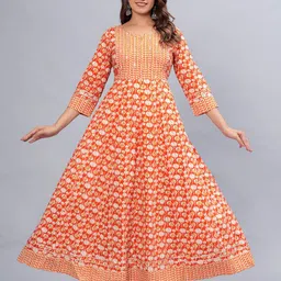 Mishree Collection Printed Maternity Fit & Flare Maxi Dress-image-6