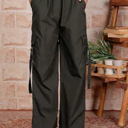 GRX Women Regular Fit Mid-Rise Cotton Cargos-picture-18