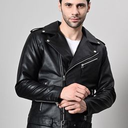 TBOJ Men Leather Lightweight Biker Jacket-picture-18