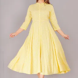 BHAGLI Women Rayon Printed Long Anarkali Kurta-image-84