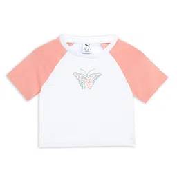 Puma Butterfly Vibe Girls Printed Pure Cotton Slim Fit Crop T-Shirt-image-15