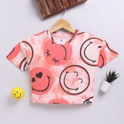 YK X Minute Mirth Girls Graphic Printed Pure Cotton Cropped T-shirt-image-72