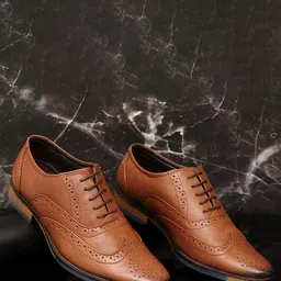 ARAMISH Men Lace Up Formal Brogue Shoes-image-89