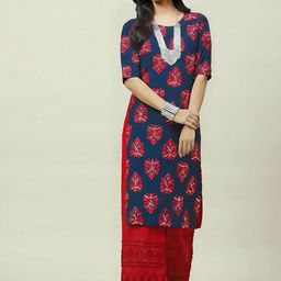 Anouk Rustic Selection Of 2 Geometric Printed Round Neck Straight Kurtas image 5