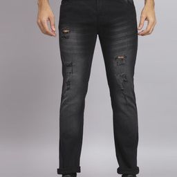 COMFITS Men Classic Mildly Distressed Light Fade Stretchable Jeans-image-93