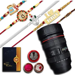DeoDap Rakhi Pooja Thali Roli Chawal Coin & Greeting Card Rakhi Gift Set-image-76