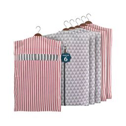 Aura Grey & Maroon 6 Pieces Printed Cotton Hanging Saree Organisers-38