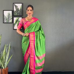 A S CREATION Woven Design Pure Silk Kanjeevaram Saree-image-50