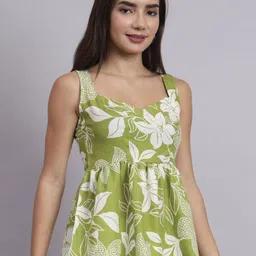 DHAKRE FASHION Floral Print Sweetheart Neck Cotton Peplum Top-20