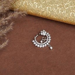 Mali Fionna Silver-Plated Stones Studded Nose Ring-image-92