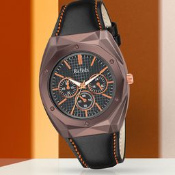 Relish Men Dial & Leather Straps Analogue Watch RE-NW2033-image-95