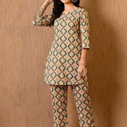 KEOSA Printed Tunic With Trousers Co-Ords-picture-38