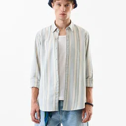 Snitch Men Slim Fit Multi Stripes Striped Casual Shirt-image-82