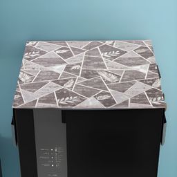 FABINALIV Brown & White Geometric Printed Refrigerator Top Cover-image-93