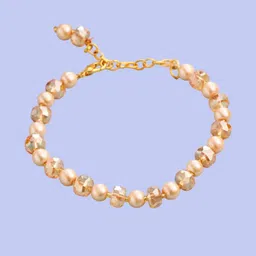Anouk Women Gold Toned Artificial Beads Wraparound Bracelet-image-10