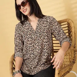 EVERYDAY by ANI Women Animal Printed Shirt Style Regular Top-image-51