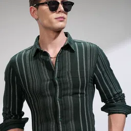 HIGHLANDER Men Comfort Slim Fit Opaque Casual Shirt-picture-14