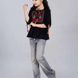 DMP FASHION Girls Tribal Embellished A-Line Top-picture-4
