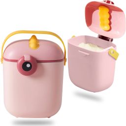 Milk Powder Storage Container with Scoop and Leveller- Pink (400 ML)-12