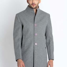 status quo Polyester Solid Coat For Men-picture-5