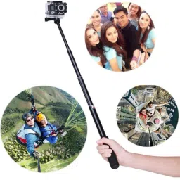TECHGEAR Selfie Stick for Telescopic Extension Pole Gopro Pole Pole Monopod for GoPro Hero 4/3 + / 3/2 SJ4000 SJ5000 DV Camera Sony Action CAM / Canon / Nikon Cable Selfie Stick-image-4