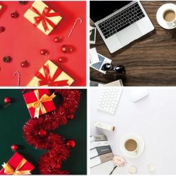 Royalkart (Pack of 2) FlatLay Tabletop Photography Backdrop Background for Food, Jewellery, Cosmetics, Small Product Photo Shoot, 88 * 56 cm(Red Gift & Laptop Desk) Reflector-image-77