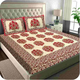 144 TC Cotton Double Checkered Flat Bedsheet-image-98